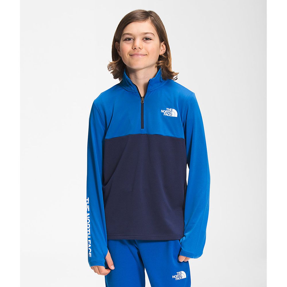 The North Face Pullover Boys Australia - The North Face Reactor Thermal ¼ Zip Blue (JUY-695108)